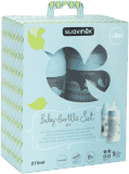 SUAVINEX Balení kojeneckých láhví 270 ml 3 poziční silikon savička – kluk SUAVINEX Balení kojeneckých láhví 270 ml 3 poziční silikon savička – kluk
