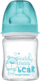 CANPOL BABIES Butelka EasyStart szklana 120 ml Pure Glass – niebieska CANPOL BABIES Butelka EasyStart szklana 120 ml Pure Glass – niebieska