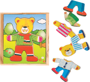 WOODY Puzzle šatní skříň "Medvídek", 18 dílů WOODY Puzzle šatní skříň "Medvídek", 18 dílů