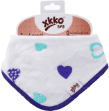 KIKKO Bambusowy śliniaczek/ściereczka Hearts&Waves (1 szt.) – ocean blue hearts KIKKO Bambusowy śliniaczek/ściereczka Hearts&Waves (1 szt.) – ocean blue hearts