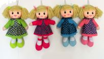 TEDDIES Panenka hadrová plyš, 30 cm modrá TEDDIES Panenka hadrová plyš, 30 cm modrá