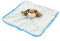TEDDIES Chrastítko usínáček plyš zvířátko 27x27cm, bílomodrá TEDDIES Chrastítko usínáček plyš zvířátko 27x27cm, bílomodrá