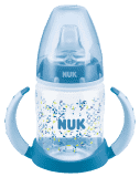 NUK First Choice Láhev na učení PP 150 ml, silikonové pítko (6-18 m) – modrá NUK First Choice Láhev na učení PP 150 ml, silikonové pítko (6-18 m) – modrá