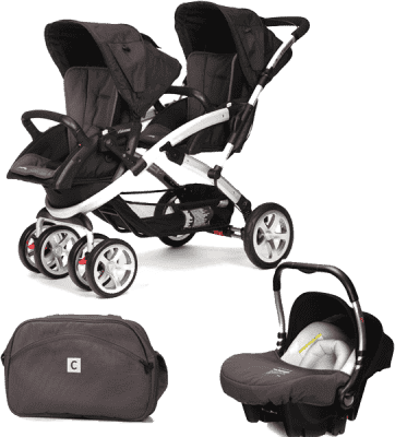 CASUALPLAY Set kočárek pro dvojčátka Stwinner, 2x autosedačka Baby 0plus a Bag 2015 - Lava rock CASUALPLAY Set kočárek pro dvojčátka Stwinner, 2x autosedačka Baby 0plus a Bag 2015 - Lava rock