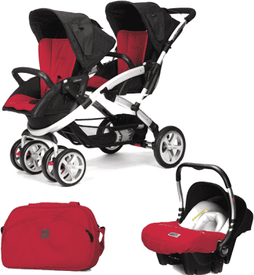 CASUALPLAY Set kočárek pro dvojčátka Stwinner, 2x autosedačka Baby 0plus a Bag 2015 - Raspberry CASUALPLAY Set kočárek pro dvojčátka Stwinner, 2x autosedačka Baby 0plus a Bag 2015 - Raspberry