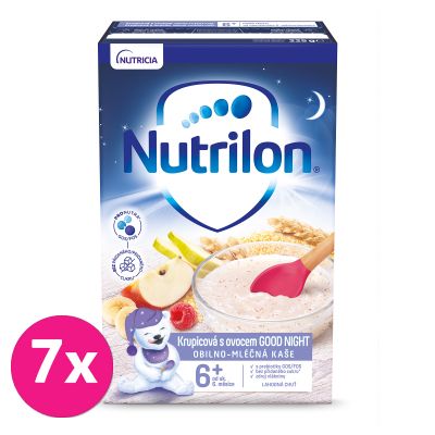 7x NUTRILON Pronutra® Krupicová kaše s ovocem Good Night 225 g, 6+