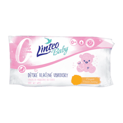 LINTEO BABY Vlhčené obrúsky soft & cream box (72 ks)