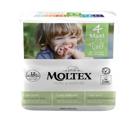 MOLTEX Pure&Nature Pleny jednorázové Maxi 7-18 kg, ekonomické balení (6x 29 ks)