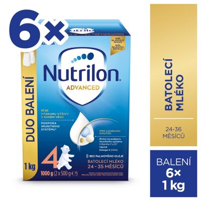 6x NUTRILON 4 Advanced batoľacie mlieko 1 kg, 24+
